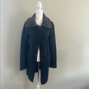 United Colors Of Benetton Black and Gray Teddy Jacket